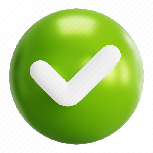 Accept, checkmark, check, done, approved, ok, success 3D illustration - Download on Iconfinder