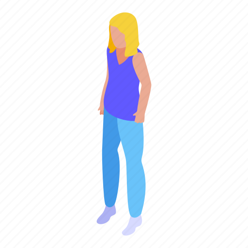 Teen, girl, isometric icon - Download on Iconfinder