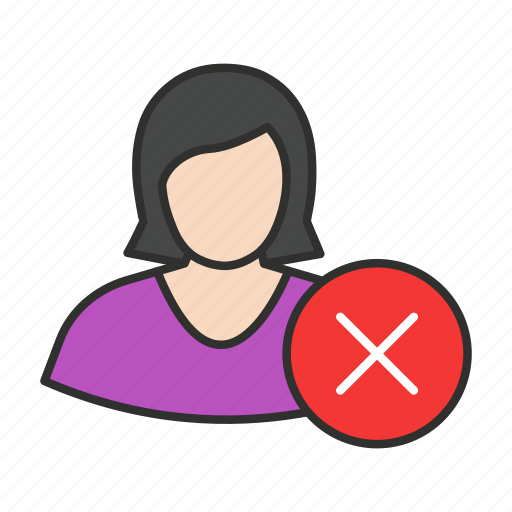 Cancel user, delete user, erase user, female avatar icon - Download on Iconfinder