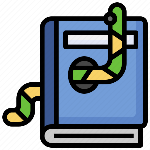Bookworm, worm, book, library, thinking icon - Download on Iconfinder
