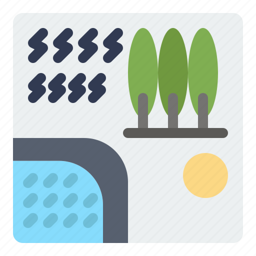 Forest, rain, river, travel, tree icon - Download on Iconfinder