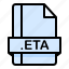 eta, file, file extension, file format, file type 