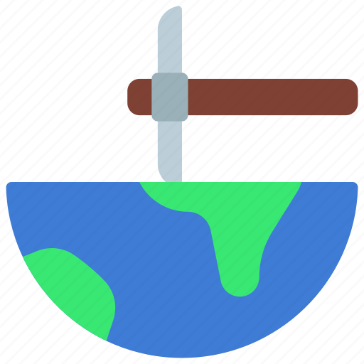 Pickaxe, earth, tool, weapon, world, globe icon - Download on Iconfinder