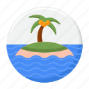 island, palm, beach, sea
