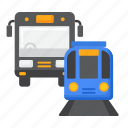 transportation, transport, bus, train