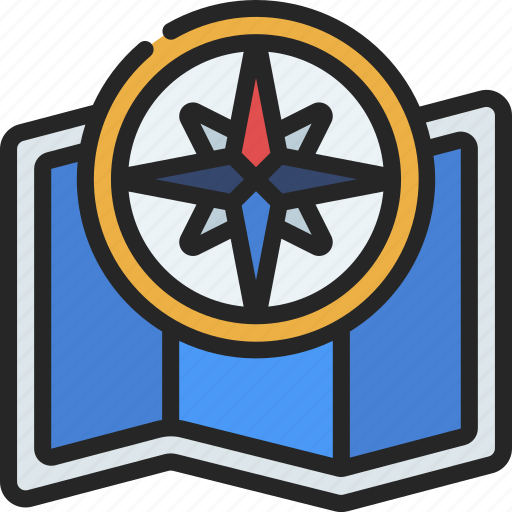 Compass, on, map, maps, location icon - Download on Iconfinder