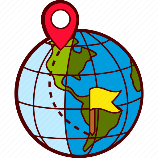 Destination, flag, global, pin, route, travel, world icon - Download on Iconfinder