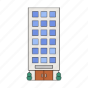 apartment, hotel, house, edifice, city, building, geometric