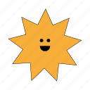happy, sun, spiky shape, sunny, summer, geometric, hot