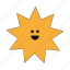 happy, sun, spiky shape, sunny, summer, geometric, hot 