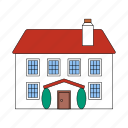 mansion, school, house, home, residence, building, geometric