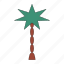 tree, coconut tree, palm tree, beach, plant, tropical, geometric 