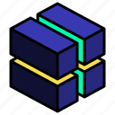 bricks, geometric, cube, shape, box