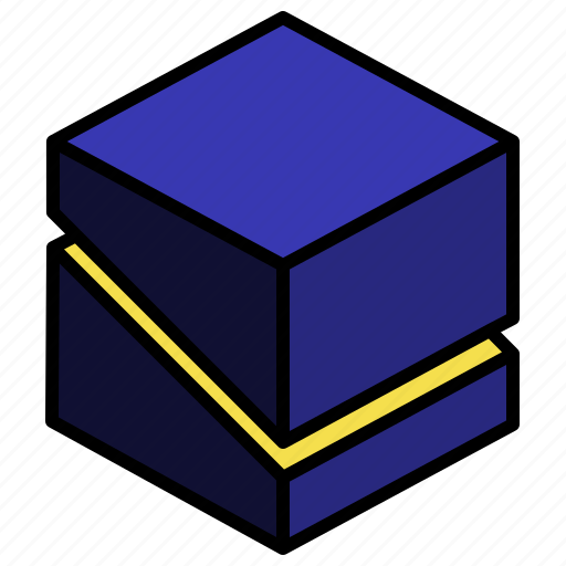 Diagonal, slice, geometric, cube, shape, box icon - Download on Iconfinder