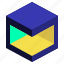 horizontal, subtract, geometric, cube, shape, box 