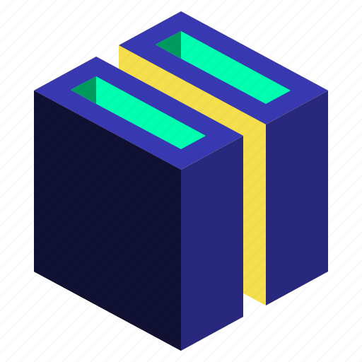 Slot, geometric, cube, shape, box, slice icon - Download on Iconfinder