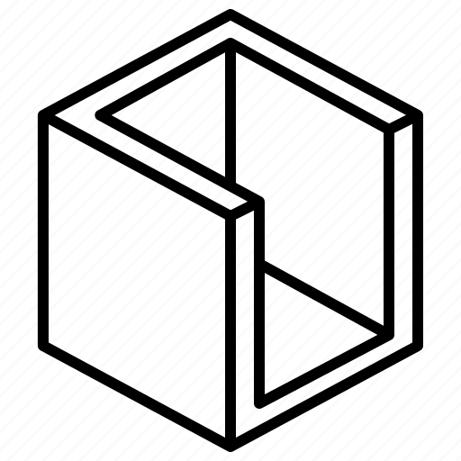 Vertical, subtract, geometric, cube, shape, box icon - Download on Iconfinder