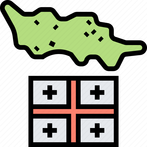 Georgia, map, geography, country, national icon - Download on Iconfinder