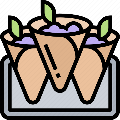 Ricotta, cornets, appetizer, snack, food icon - Download on Iconfinder