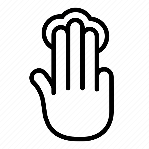 Drag, fingers, gesture, hand, tap, three icon - Download on Iconfinder