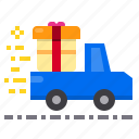 box, car, delivery, gift