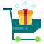 box, cart, gift, shopping 