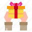 box, celebration, gift, hand, surprise 