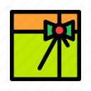 bow, box, christmas, gift, green, new year, present