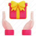 gift, box, hand, hands, surprise, present, birthday, 3d 