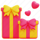gift, boxes, present, heart, surprise, birthday, party, 3d 