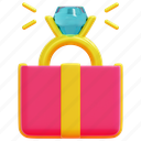 ring, gift, box, jewel, jewelry, accessory, 3d 
