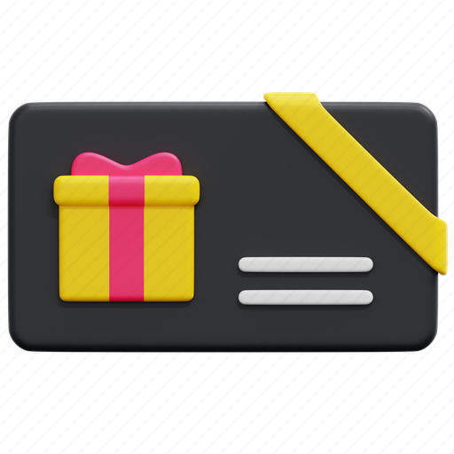 Gift, card, voucher, shopping, offer, commerce, 3d 3D illustration - Download on Iconfinder