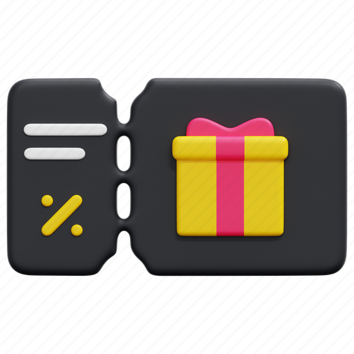 Gift, voucher, card, present, shopping, commerce, 3d 3D illustration - Download on Iconfinder