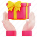 gift, box, hand, hands, surprise, birthday, present, 3d