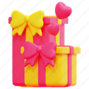 gift, boxes, present, heart, surprise, party, birthday, 3d