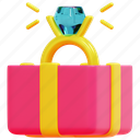 ring, gift, box, jewel, jewelry, accessory, 3d