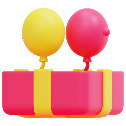 Balloons, birthday, party, surprise, gift, present, box icon - Download on Iconfinder