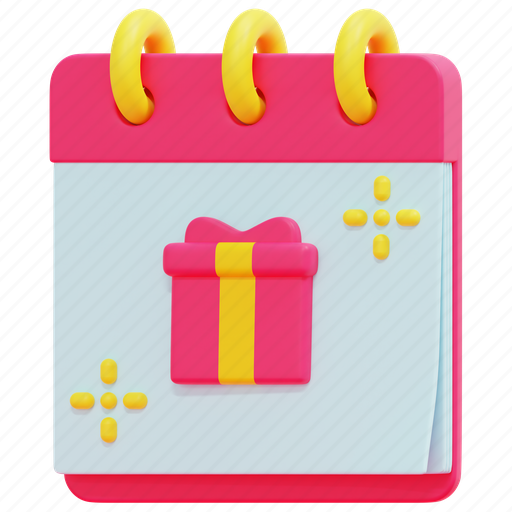 Calendar, gift, surprise, date, present, day, party icon - Download on Iconfinder
