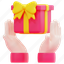 gift, box, hand, hands, surprise, birthday, present, 3d 