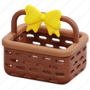 gift, basket, bow, shopping, birthday, shop, party, 3d 