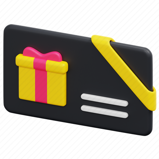 Gift, card, voucher, offer, shopping, commerce, 3d 3D illustration - Download on Iconfinder