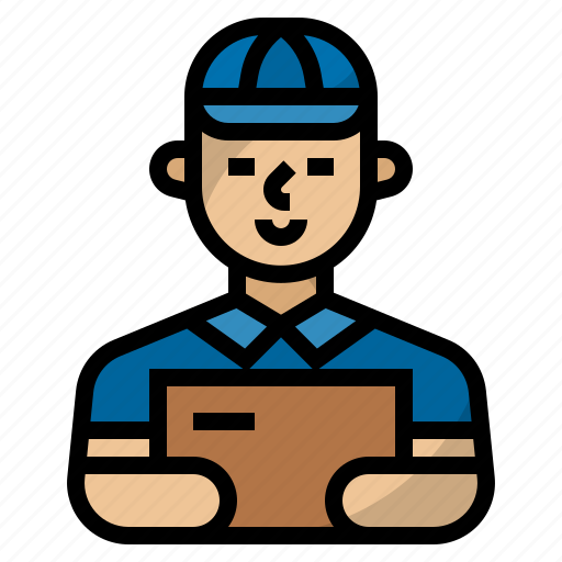 Courier, delivery, deliveryman, mailman, occupation, postman, shipping icon - Download on Iconfinder