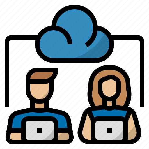 Cloud, technology, working, online working, remote work, working online icon - Download on Iconfinder