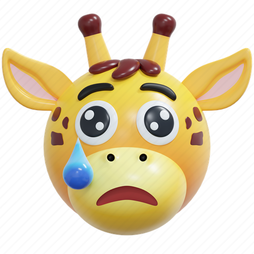 Sad, giraffe, emoticon, illustration, social media, sticker, face icon - Download on Iconfinder
