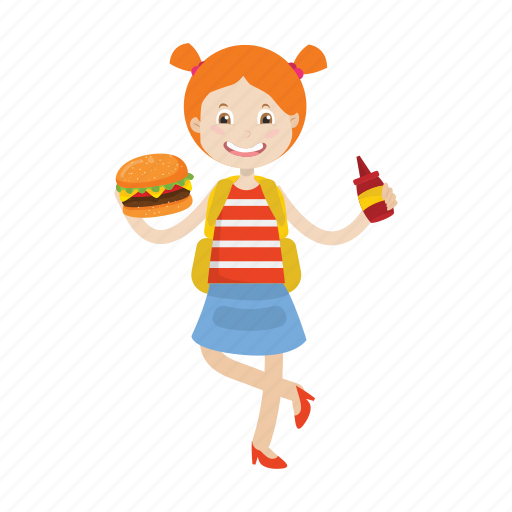 Eat, girl, kid, student icon - Download on Iconfinder