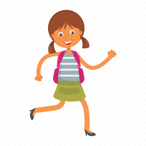 Girl, running, school, student icon - Download on Iconfinder