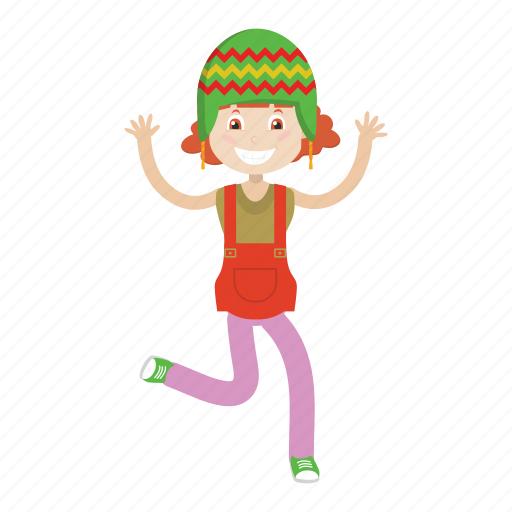 Cartoon, cute, girl, jump, kid icon - Download on Iconfinder