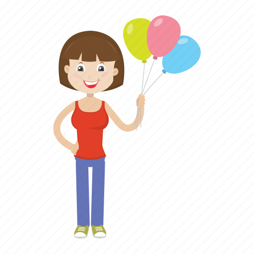 Balloon, cartoon, girl, kid icon - Download on Iconfinder