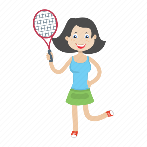 Girl, kid, play, racket, tennis icon - Download on Iconfinder