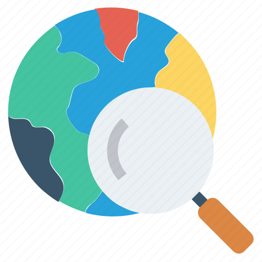 Browsing, find, global business, globe, magnifier glass, search, world icon - Download on Iconfinder